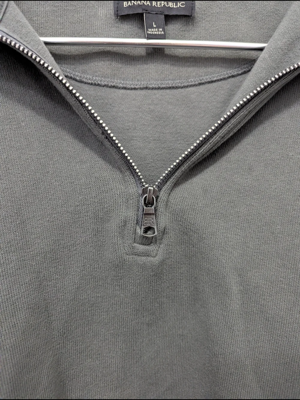 Banana Republic Men's Charcoal Gray Quarter-Zip Pullover
